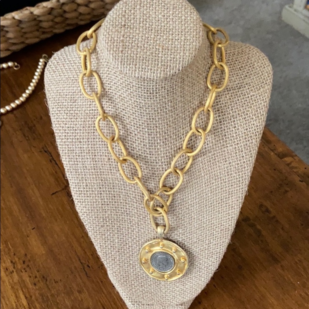Designer coin necklace